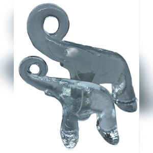 Pair of Kosta Boda Heavy Glass Elephants